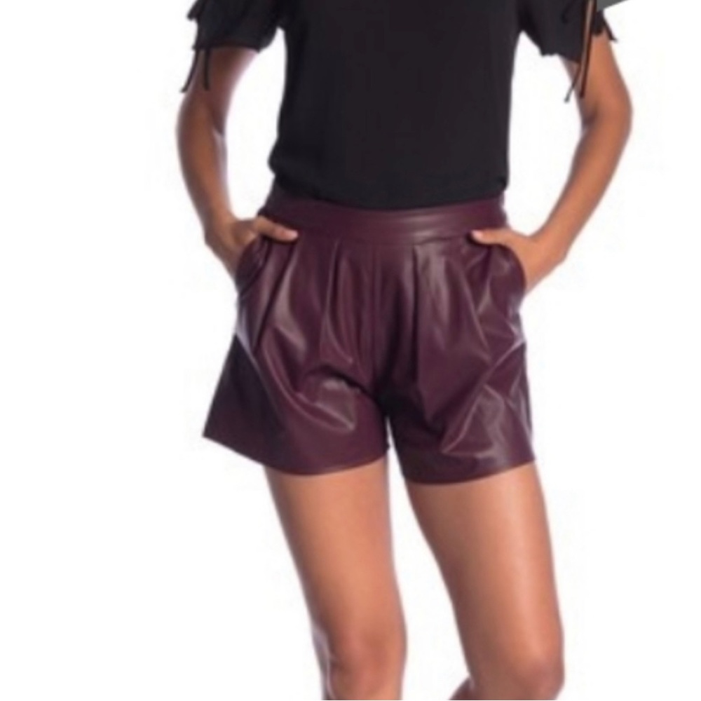CeCe faux leather shorts.